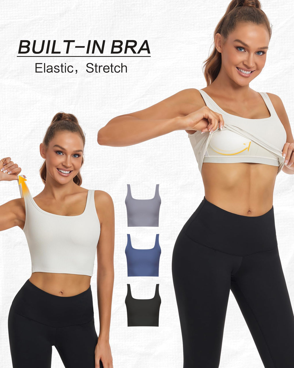 HORISUN Womens Sports Bra Longline Padded Wirefree