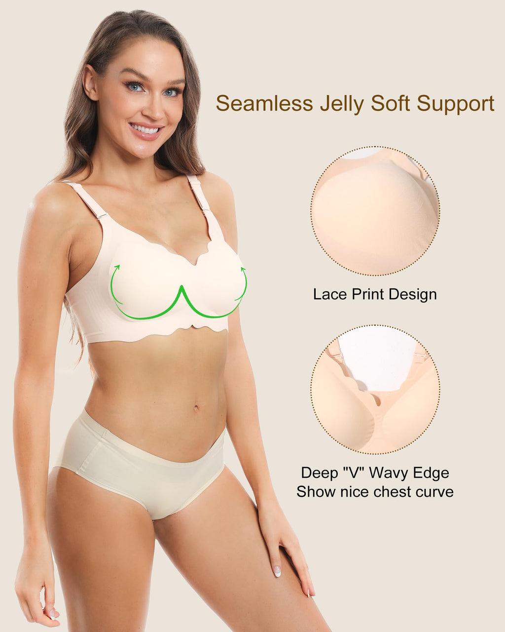 HORISUN® Womens Wavy Seamless Bras