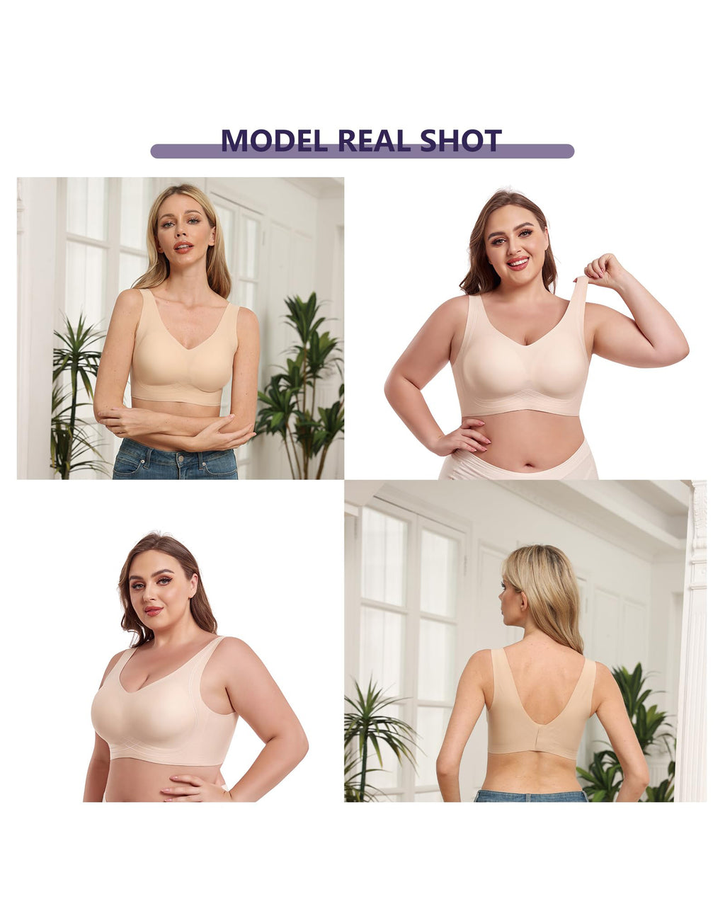 HORISUN® Seamless Bras Wireless Full Coverage Padded Bras