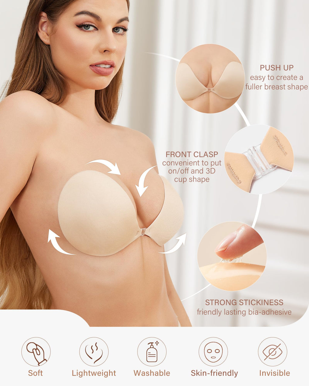 HORISUN®Adhesive Bra Sticky Strapless Bras