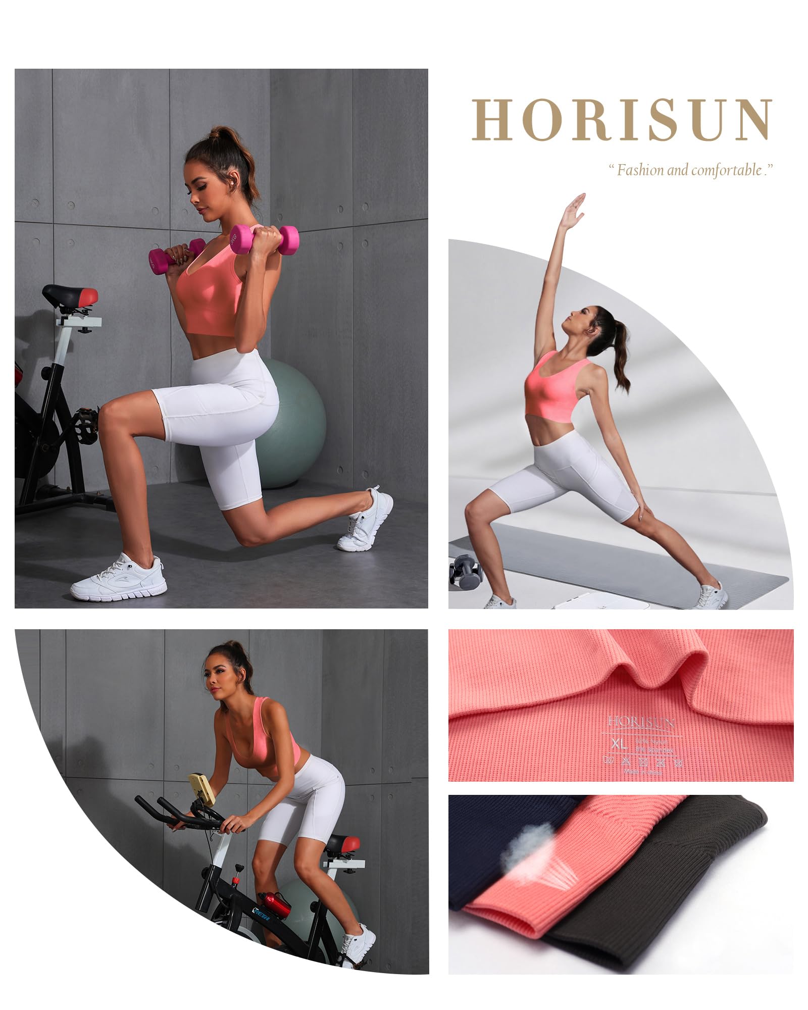 HORISUN Wireless V Neck Sports Bras
