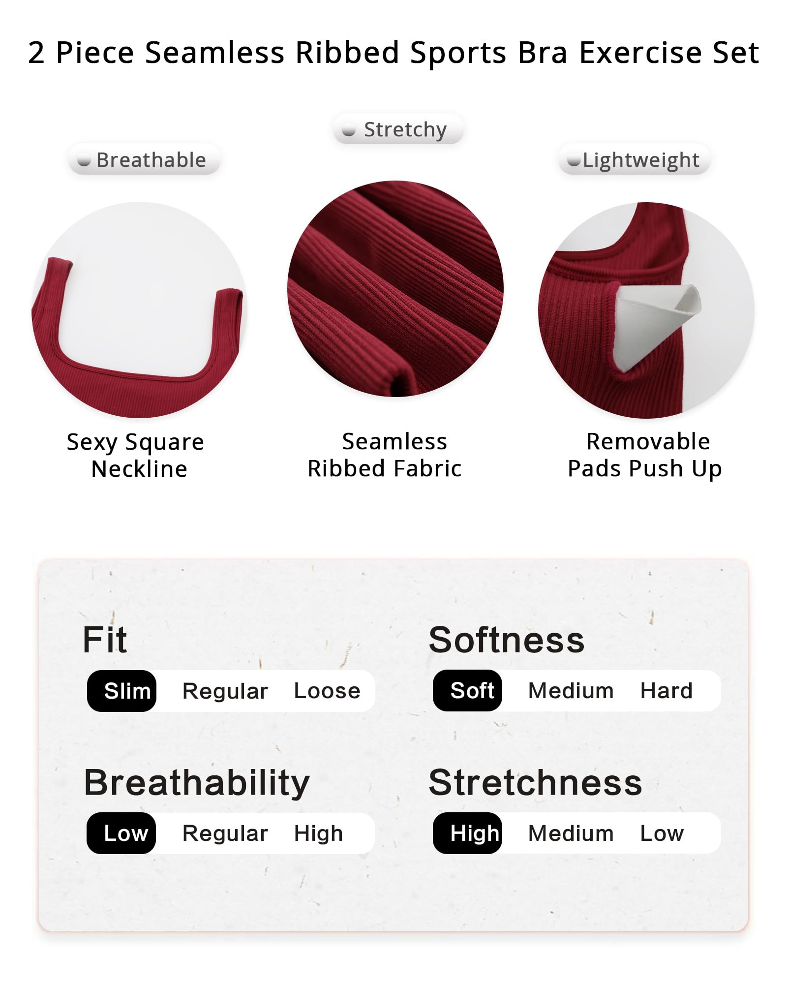 HORISUN Women Workout Sets 2 Piece Yoga Outfits