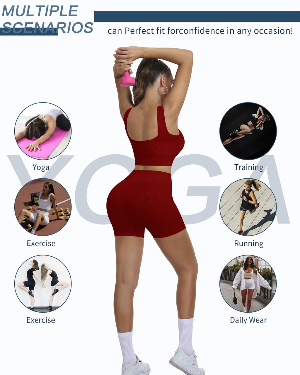 HORISUN Women Workout Sets 2 Piece Yoga Outfits