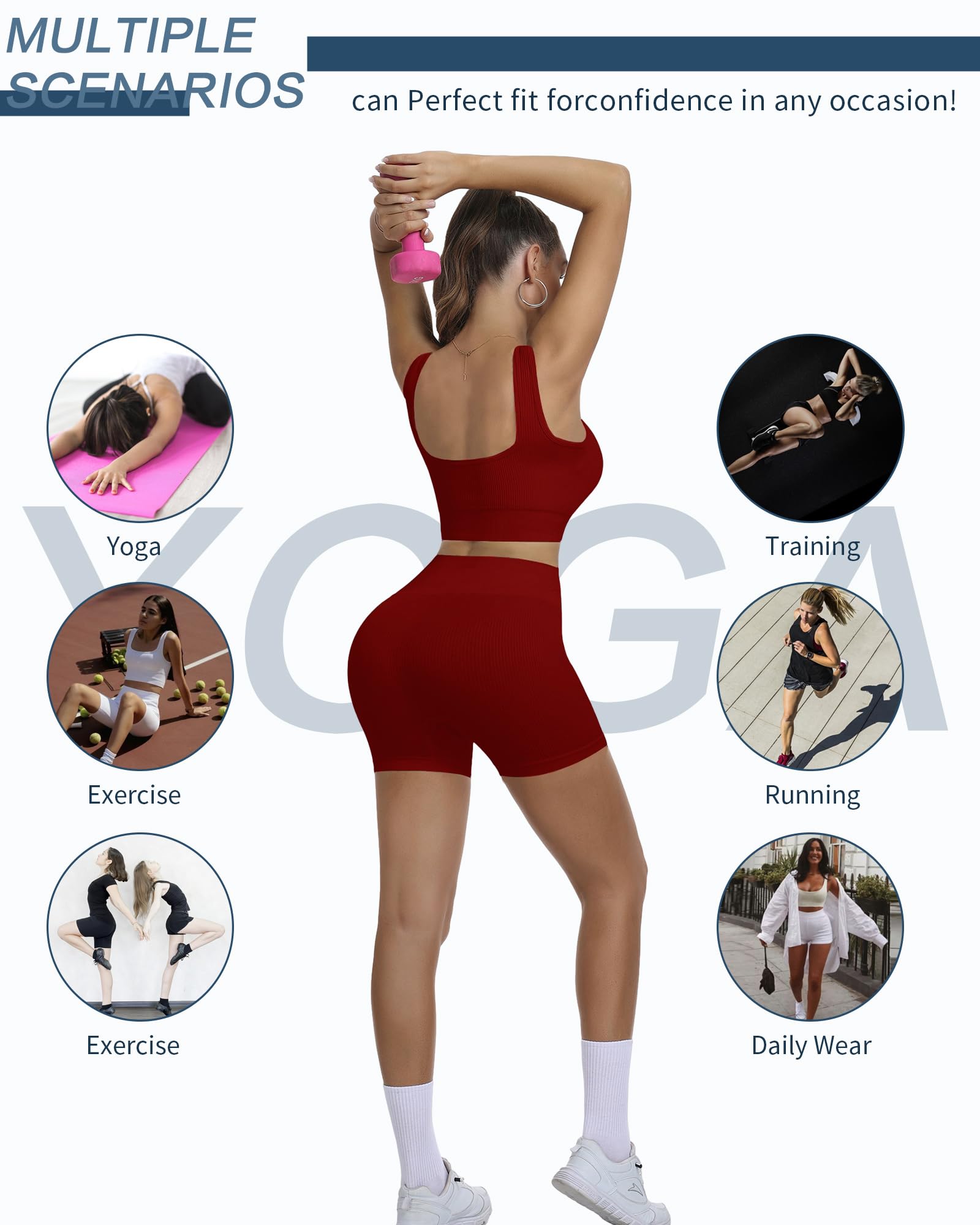 HORISUN Women Workout Sets 2 Piece Yoga Outfits
