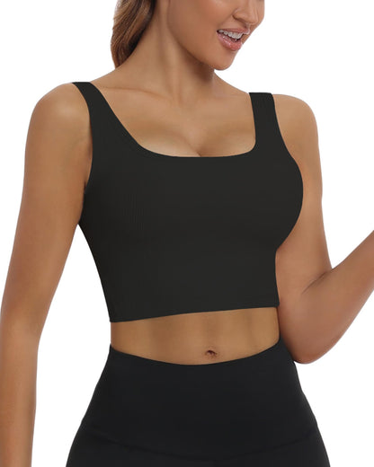 HORISUN Womens Sports Bra Longline Padded Wirefree