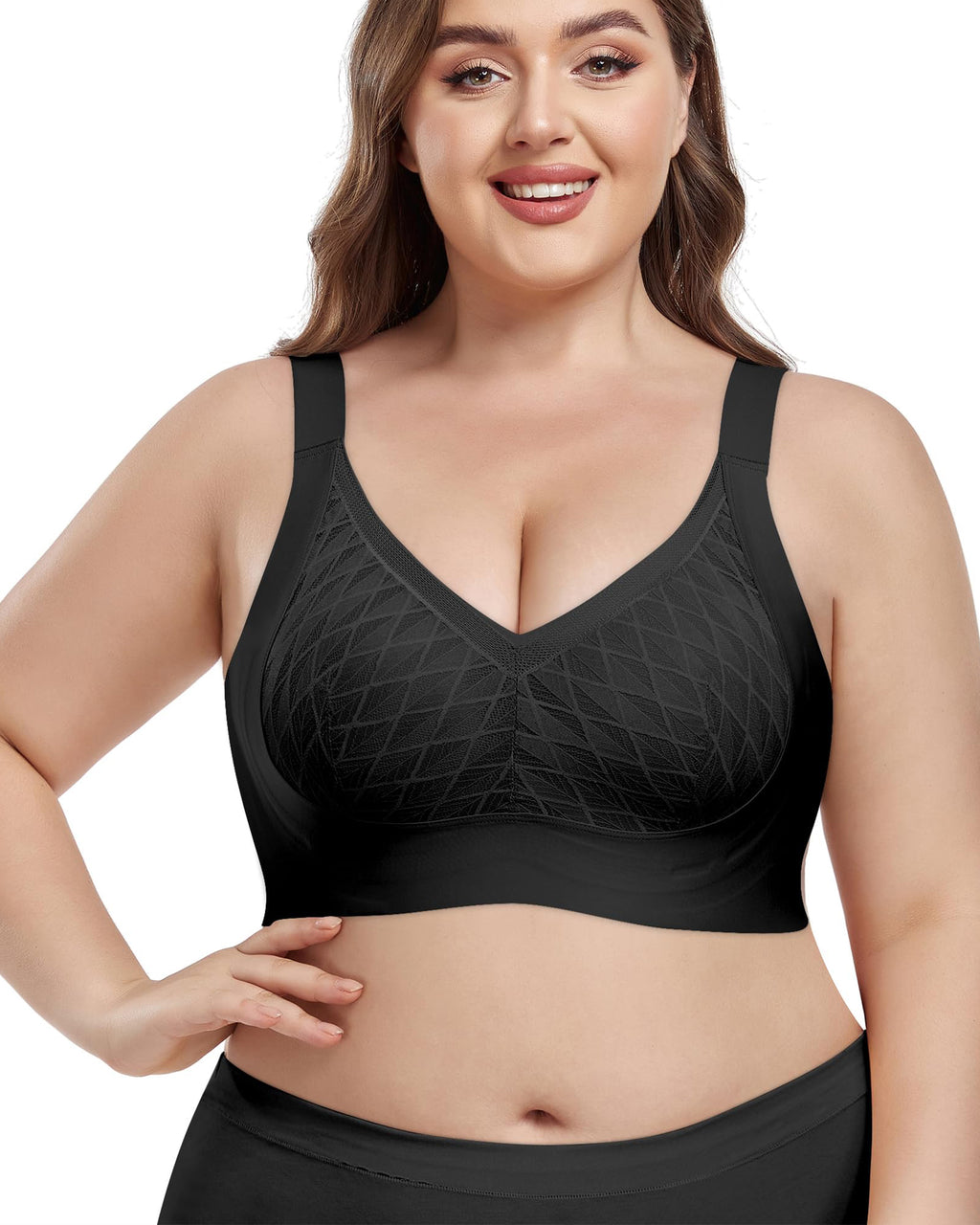 HORISUN® Women's Plus Size Wireless Bras V Neck