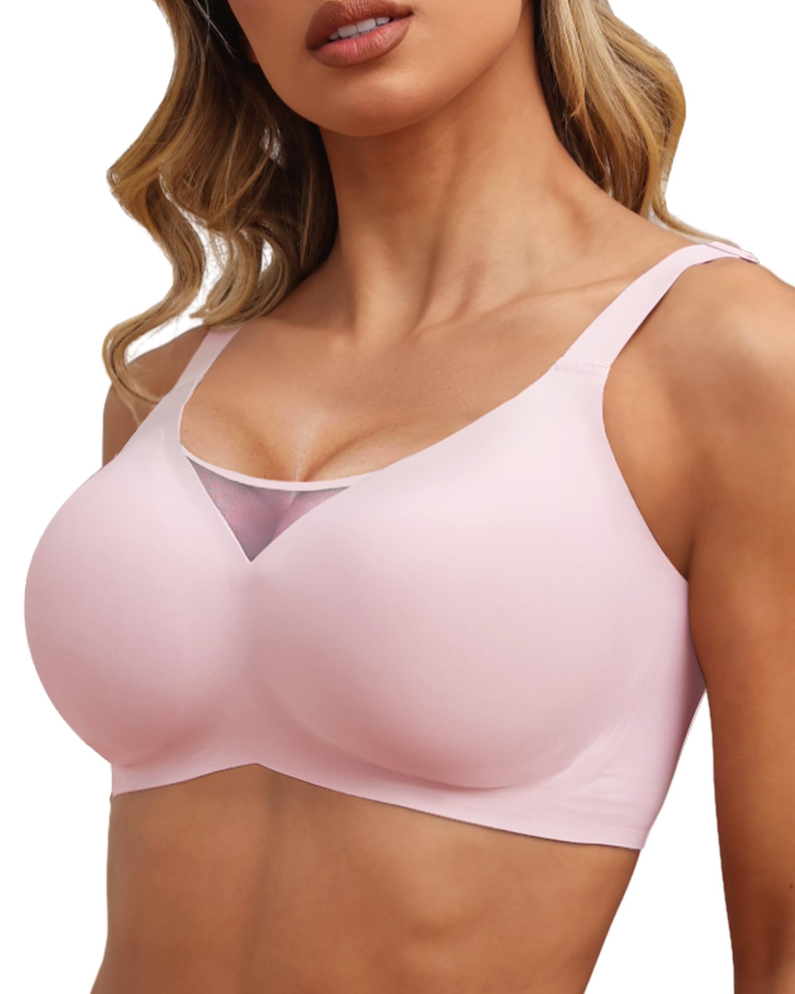 HORISUN Jelly Strip Support Comfortable Seamless Mesh Plunge Bra