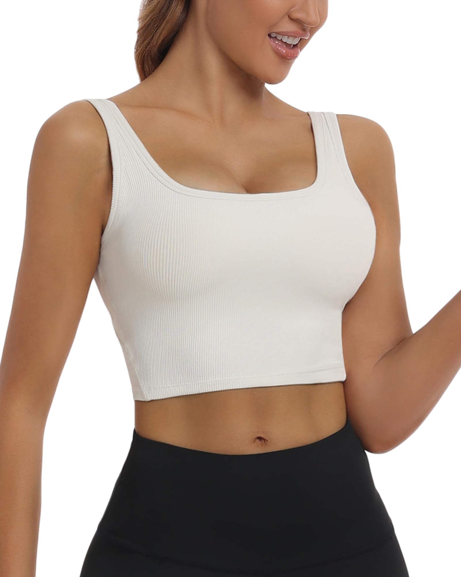 HORISUN Womens Sports Bra Longline Padded Wirefree
