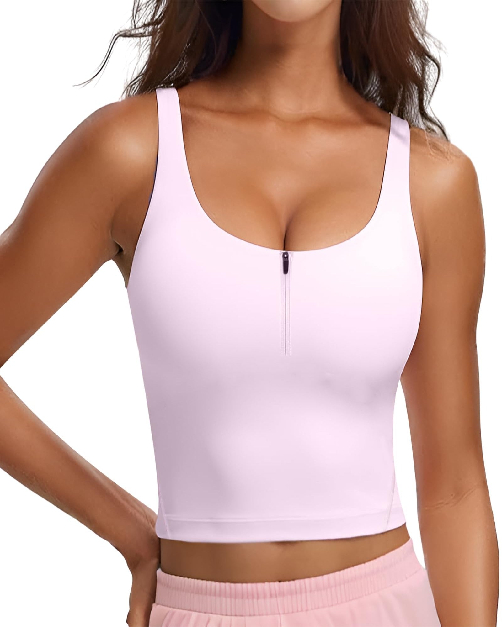 HORISUN  Longline Zip Front Closure Sports Bras