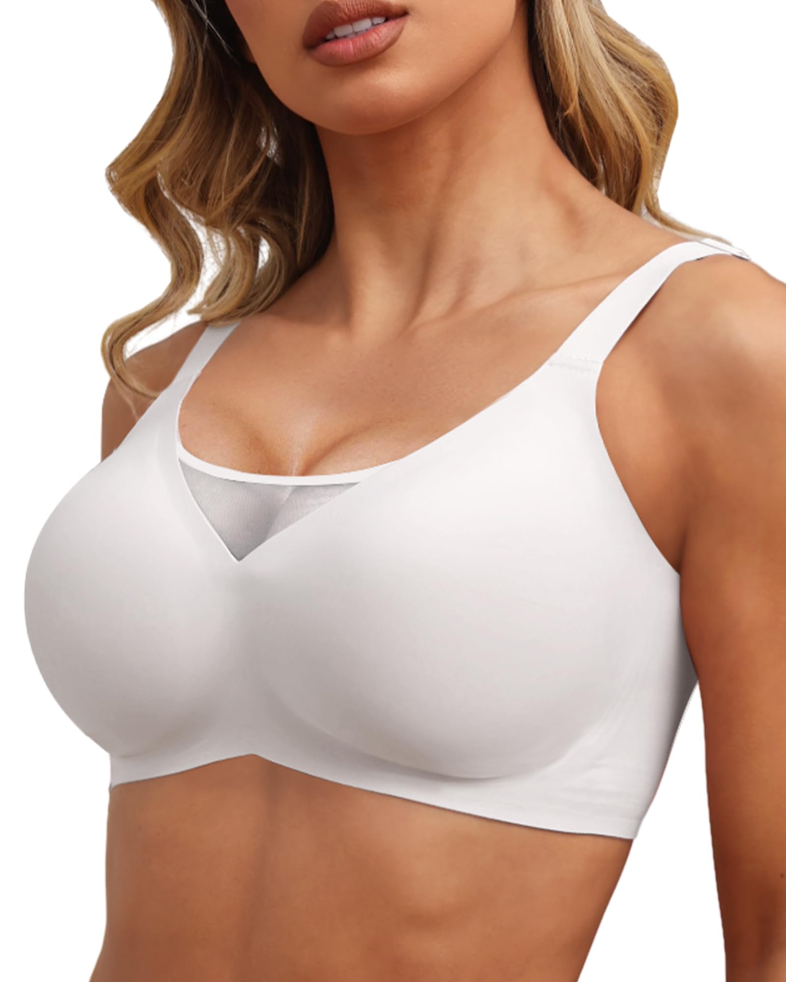 HORISUN Jelly Strip Support Comfortable Seamless Mesh Plunge Bra