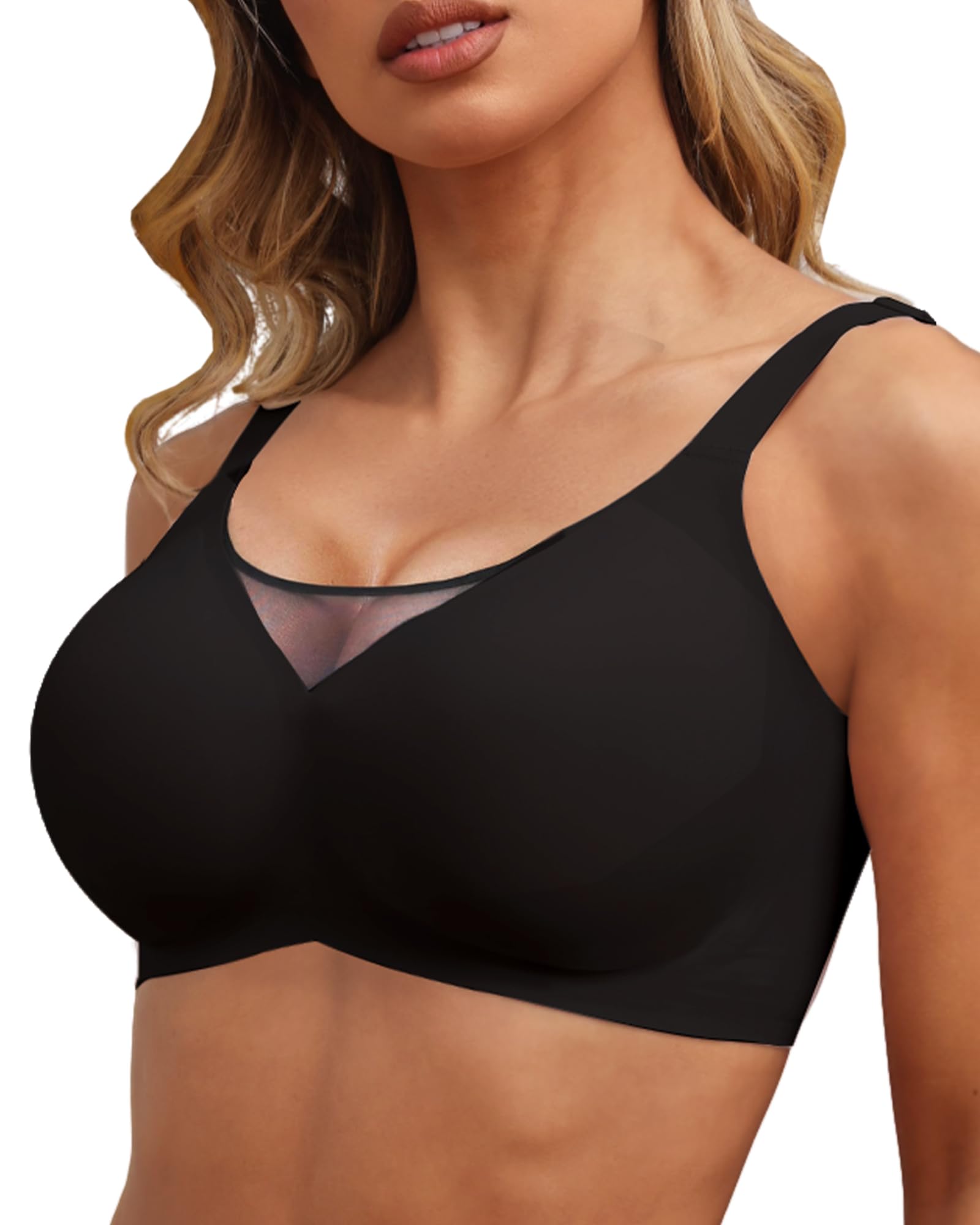 HORISUN Jelly Strip Support Comfortable Seamless Mesh Plunge Bra