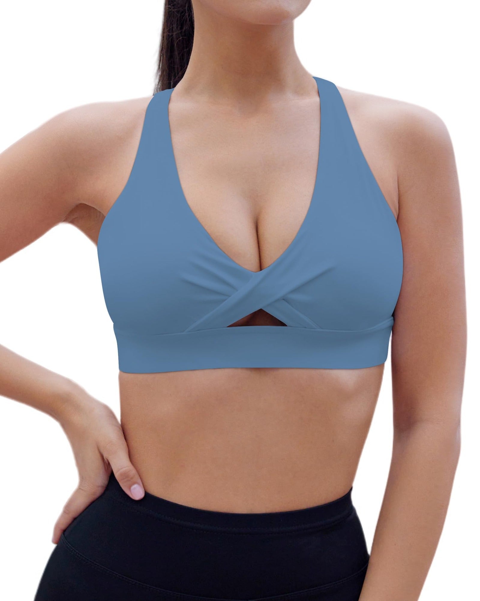 HORISUN Womens Sports Bra Racerback Padded Workout Tops