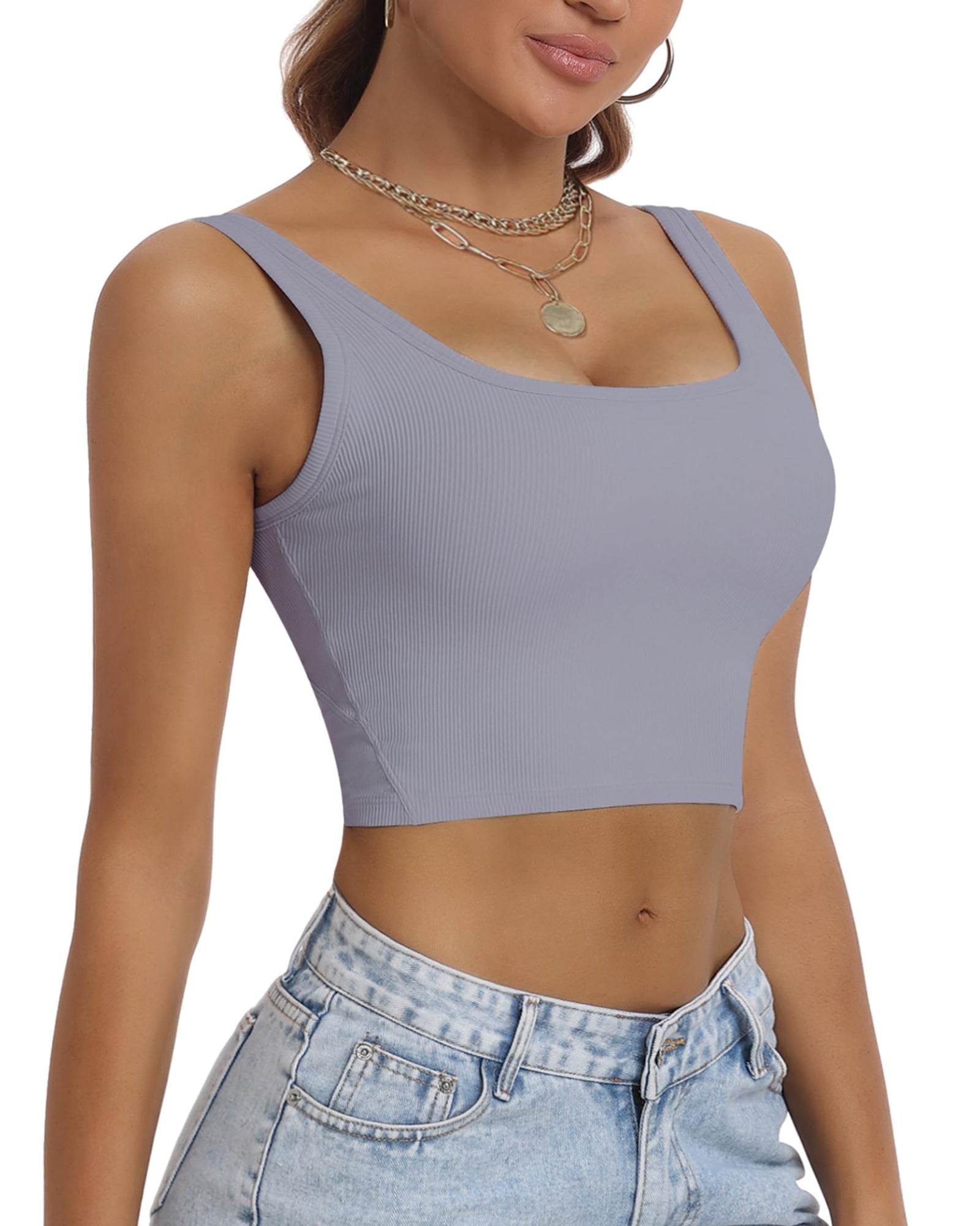 HORISUN Womens Sports Bra Longline Padded Wirefree