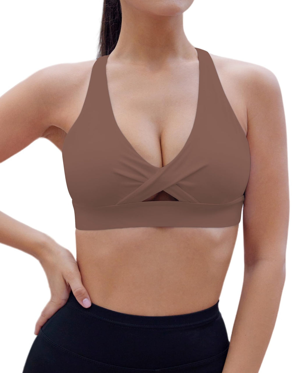 HORISUN Womens Sports Bra Racerback Padded Workout Tops