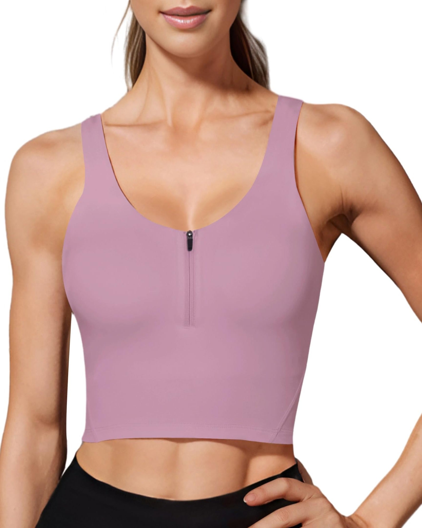 HORISUN  Longline Zip Front Closure Sports Bras