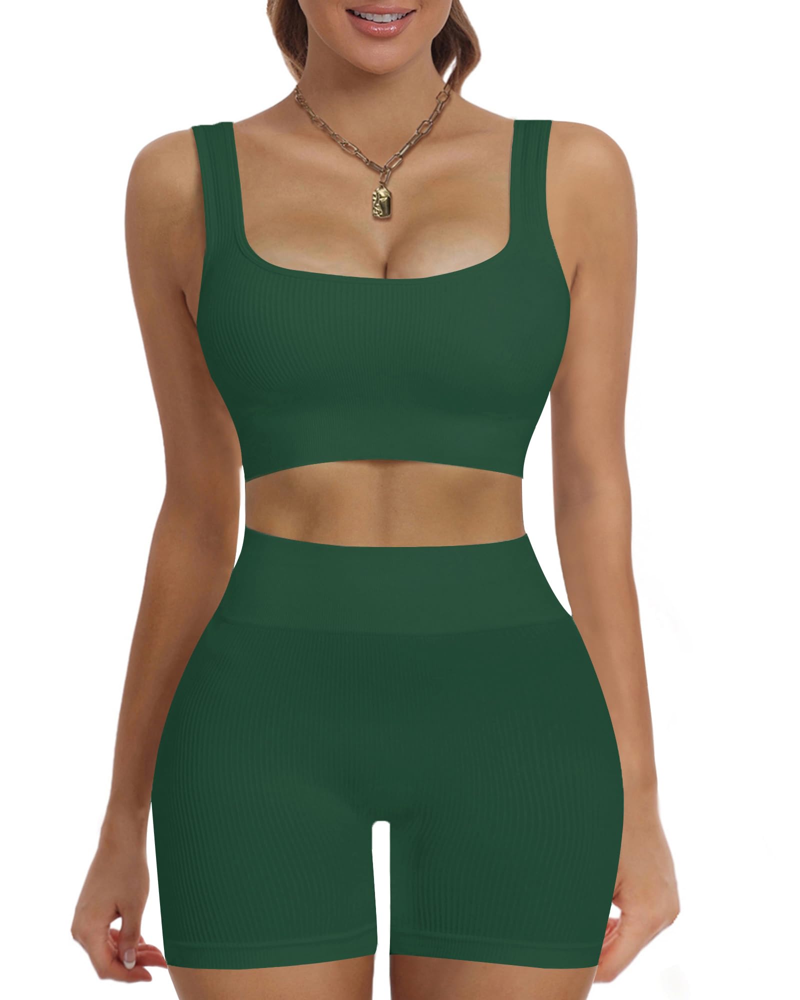 HORISUN Women Workout Sets 2 Piece Yoga Outfits