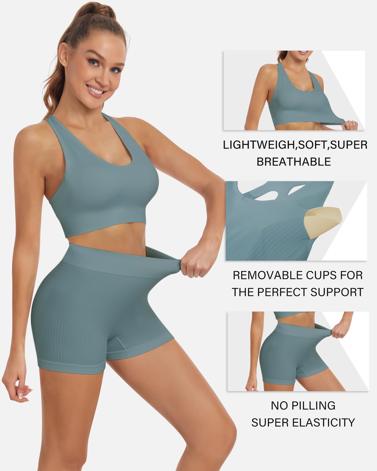 HORISUN Workout Sets Two Piece Outfits for Women