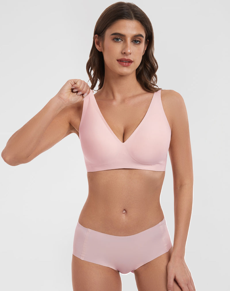 Deep V-Neck Seamless Bra