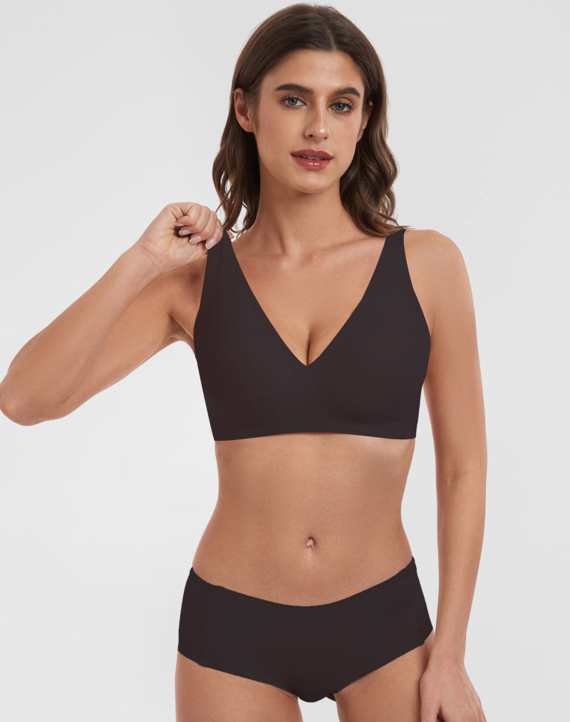 Deep V-Neck Seamless Bra