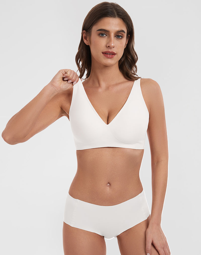 Deep V-Neck Seamless Bra