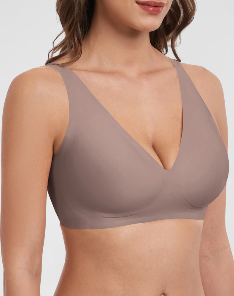 Deep V-Neck Seamless Bra